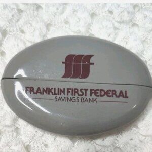 Vintage Franklin First Federal Rubber Squeeze Coin Purse Gray Size 3